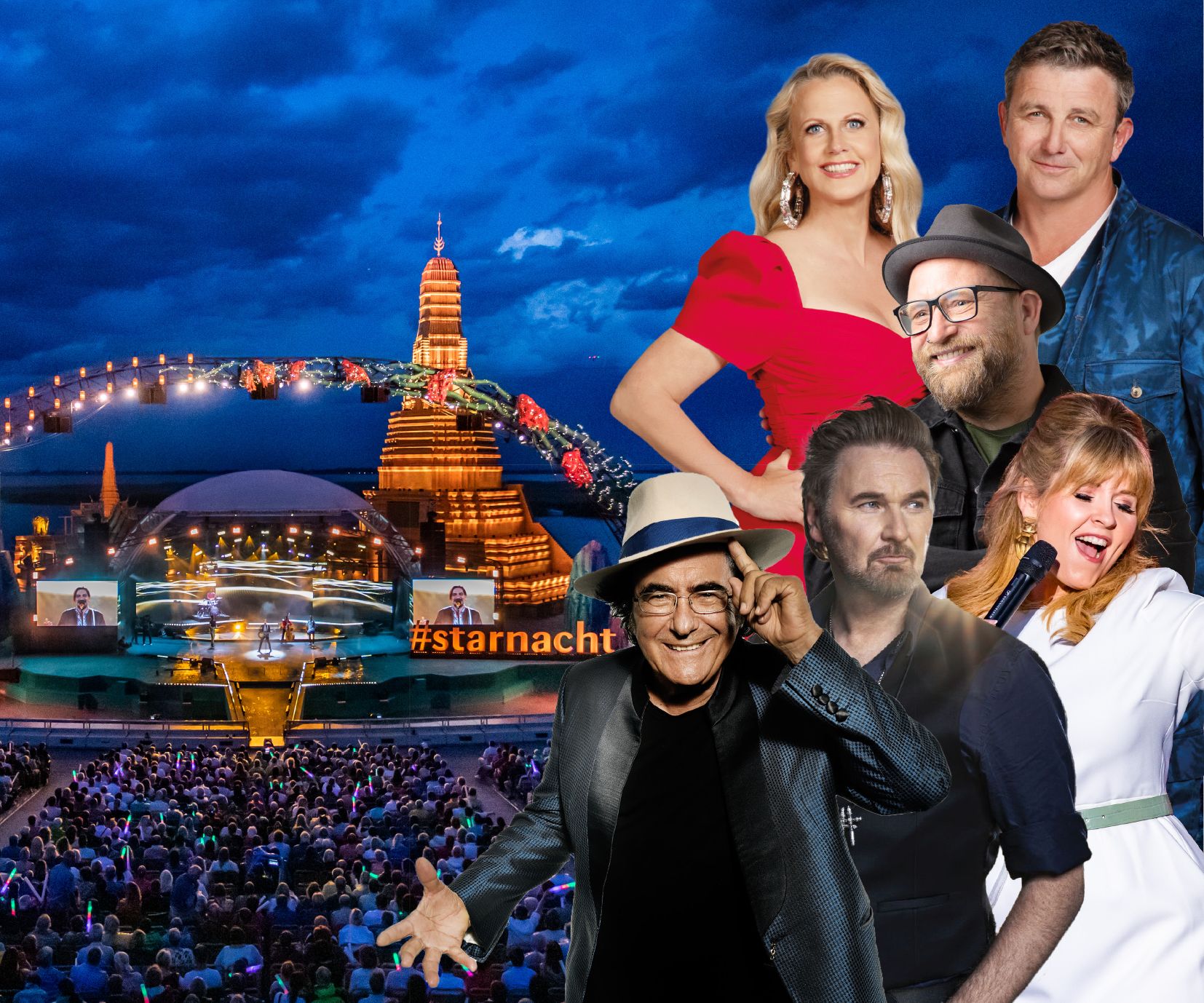 Barbara Schöneberger und Hans Sigl begrüßen Al Bano, Nik P., Maite kelly und Gregor Meyle am Neusiedler See