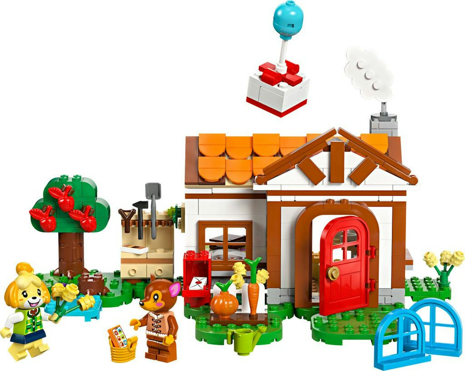 Und wir legen sogar noch etwas drauf! Und zwar eines der brandneuen LEGO-Sets zu "Animal Crossing", den "Besuch von Melinda".&nbsp;