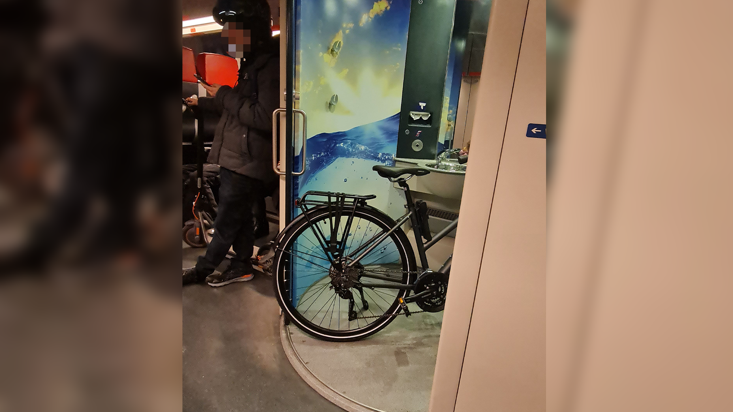 Ein Niederösterreicher konnte nicht fassen, dass ein Fahrgast sein Fahrrad einfach ins Klo stellte.