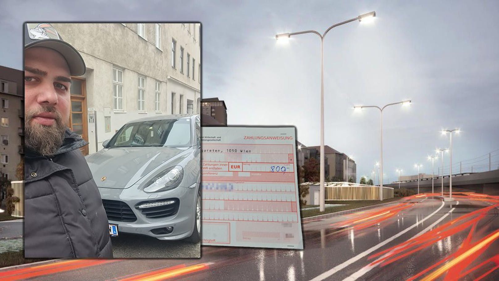 Wiener Porsche-Lenker zu laut am Gürtel – 800€ Strafe