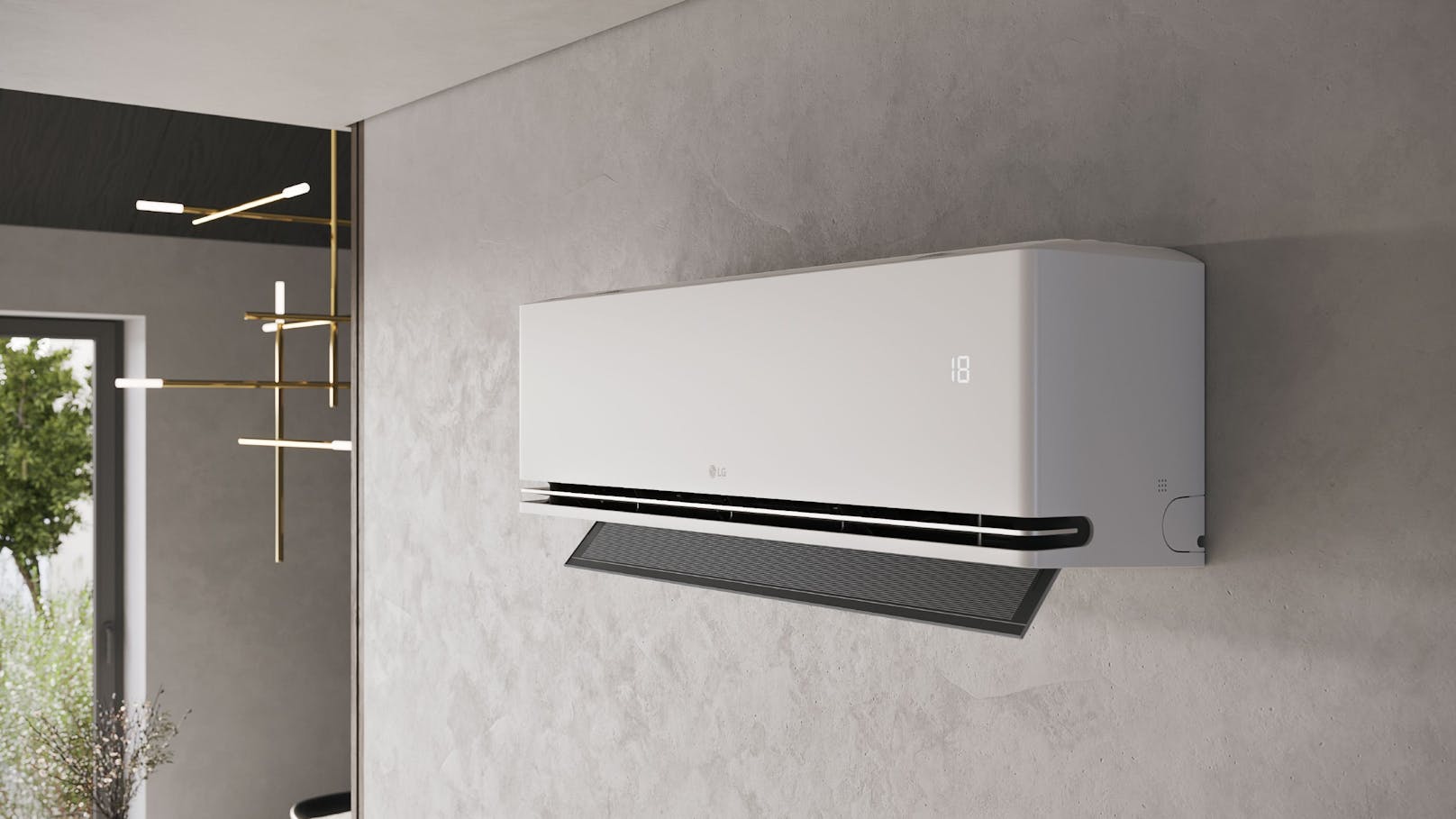 LG enthüllt neue Dualcool-Klimaanlage auf der MCE 2024 in Mailand.