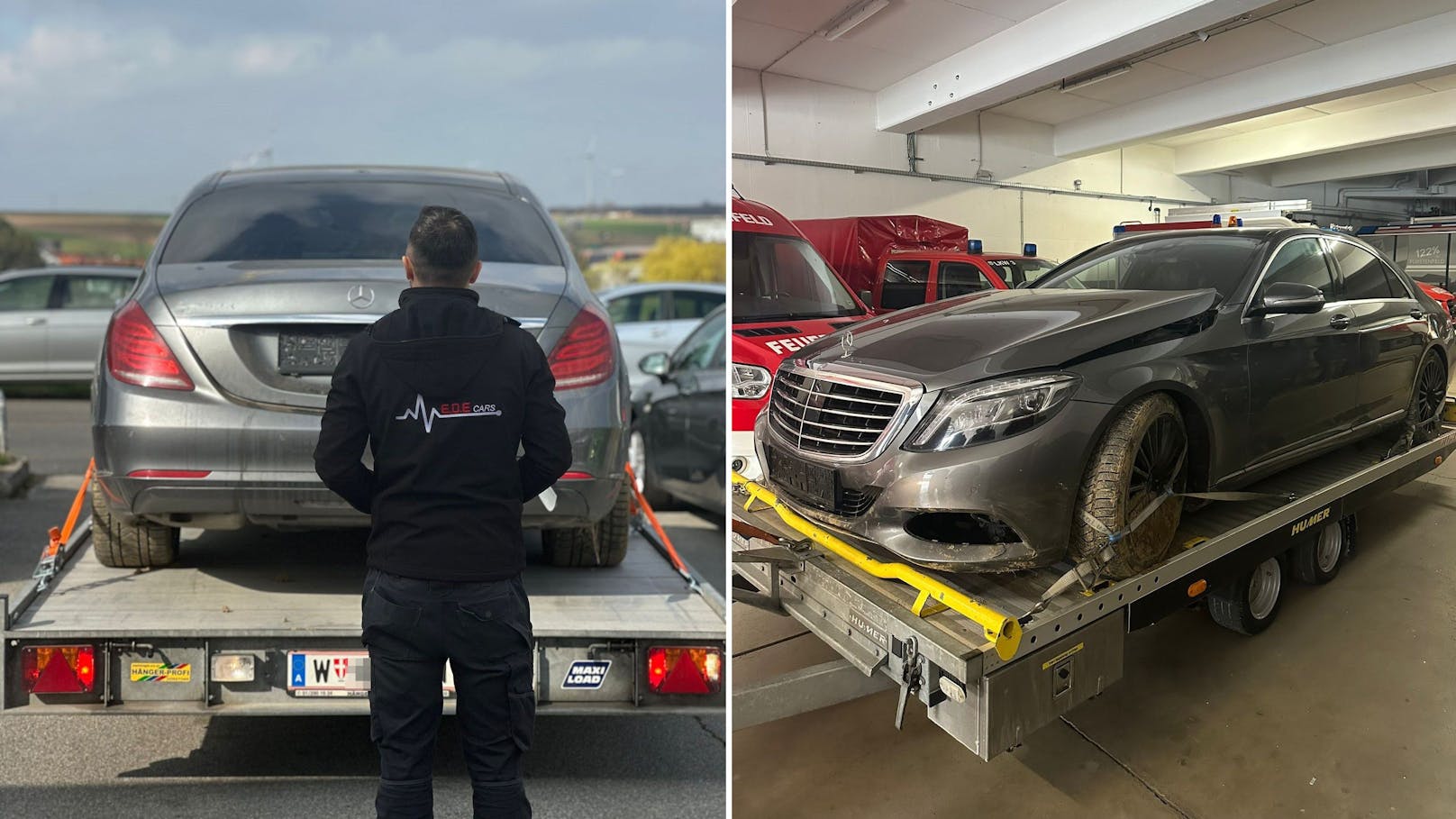 Von BMW-Bande gestohlen – Mercedes in Graben gefunden