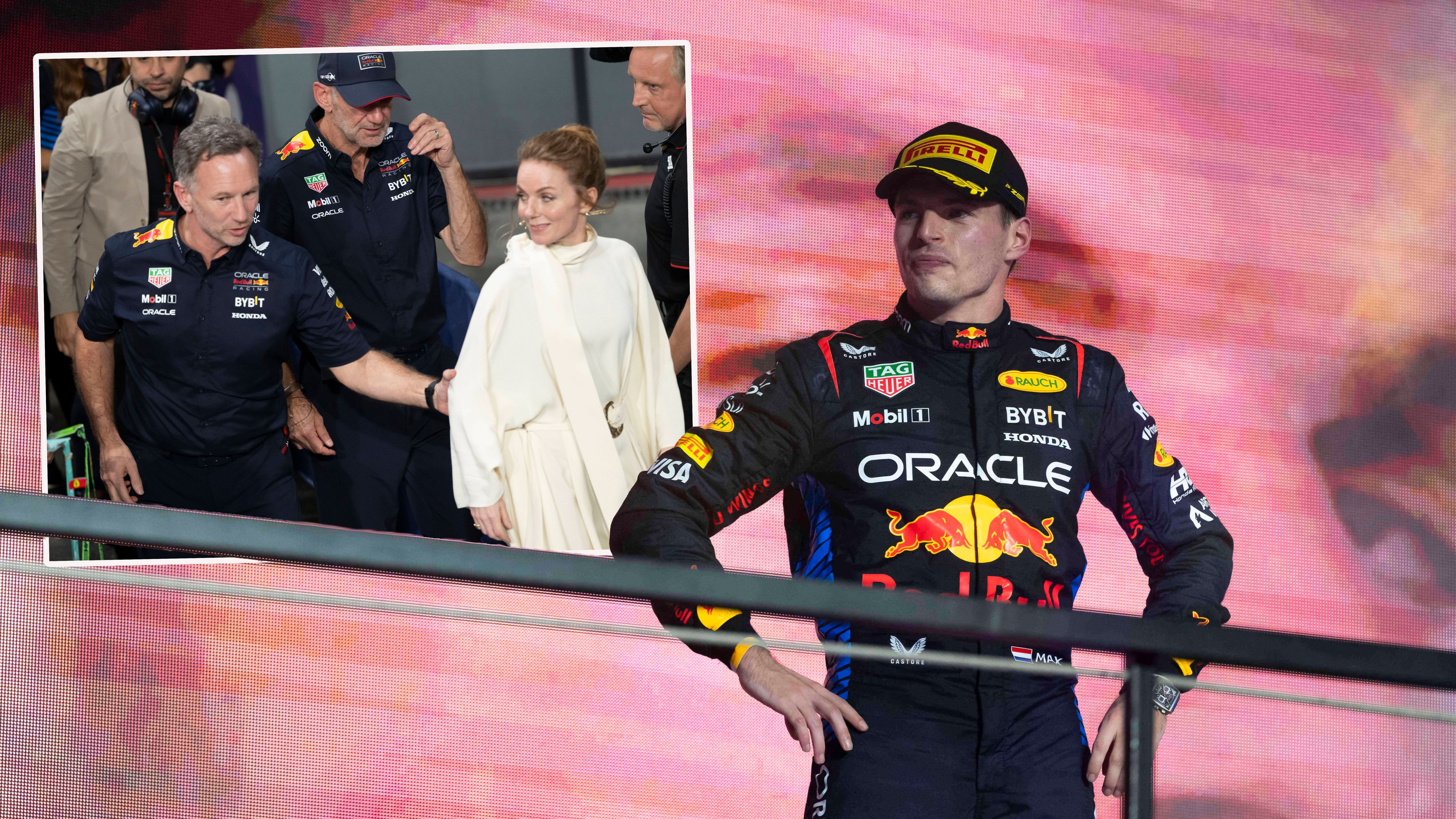 Christian Horner und Ehefrau Geri Halliwell stehen weiter im Mittelpunkt, Seriensieger Max Verstappen ist in Sorge um Red Bull Racing.