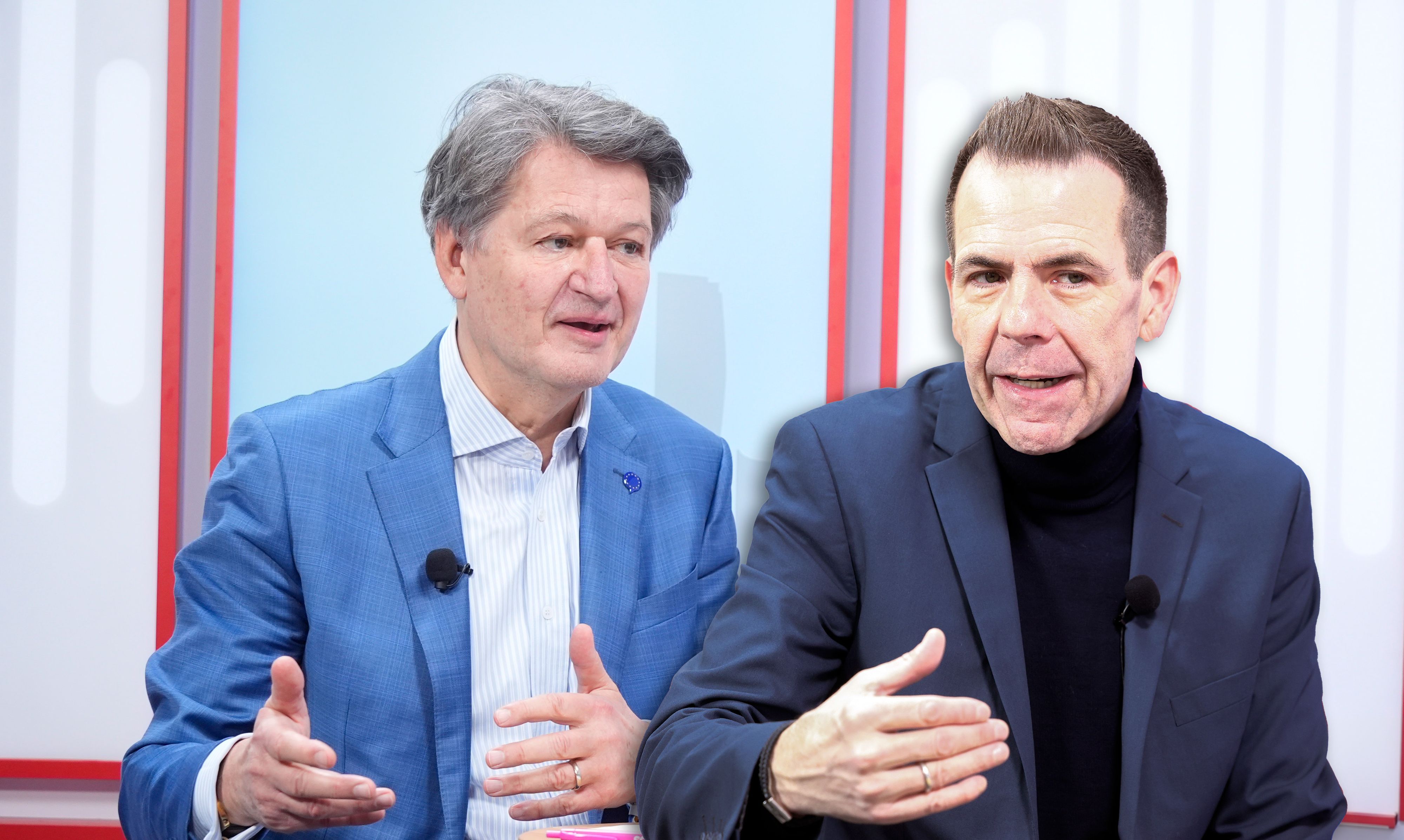 Harald Vilimsky (r.) schießt gegen NEOS-Kandidat Helmut Brandstätter zurück, bezeichnet ihn als Wutopa.