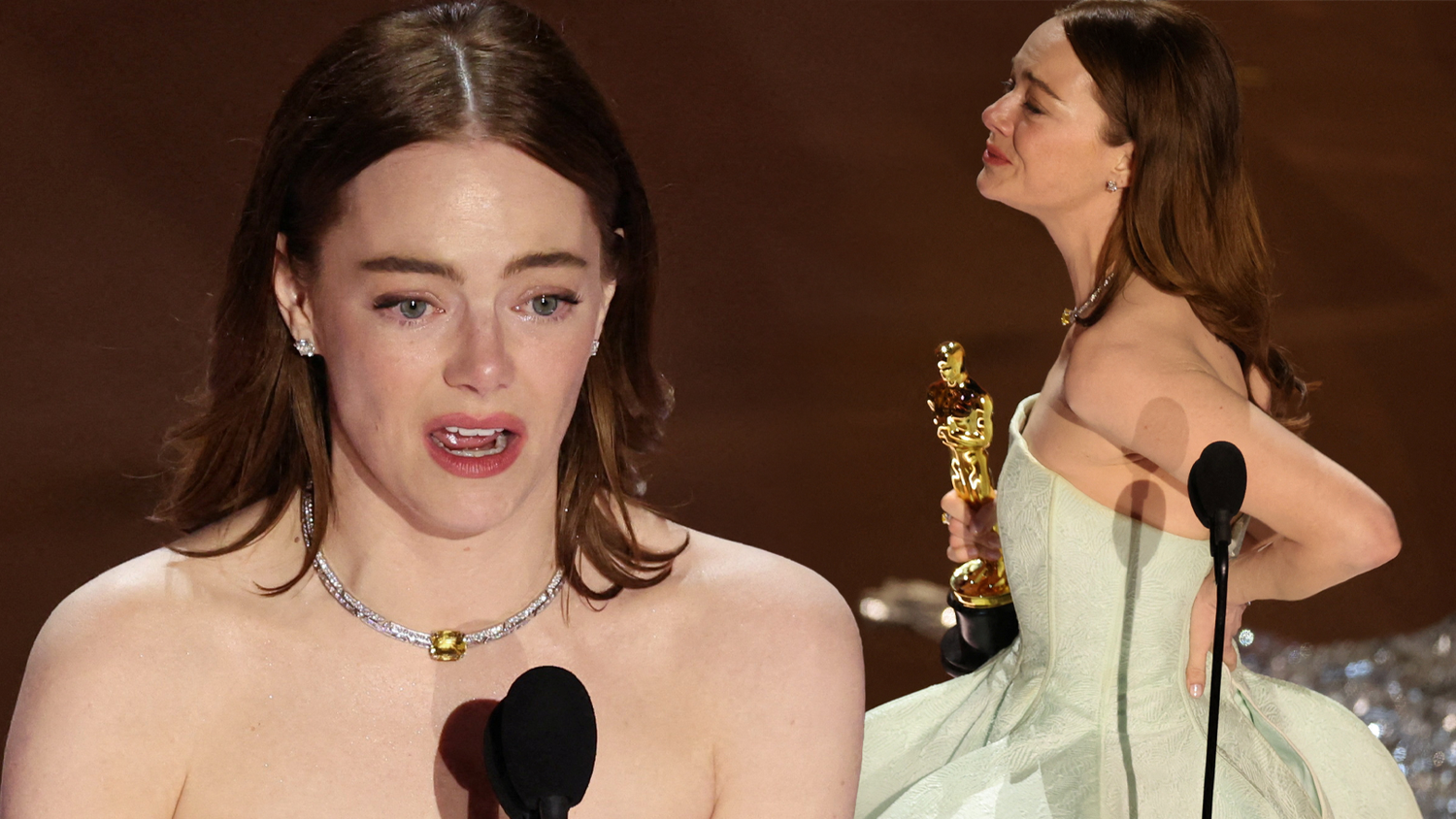 Emma Stone hatte Probleme mit ihrem Outfit.