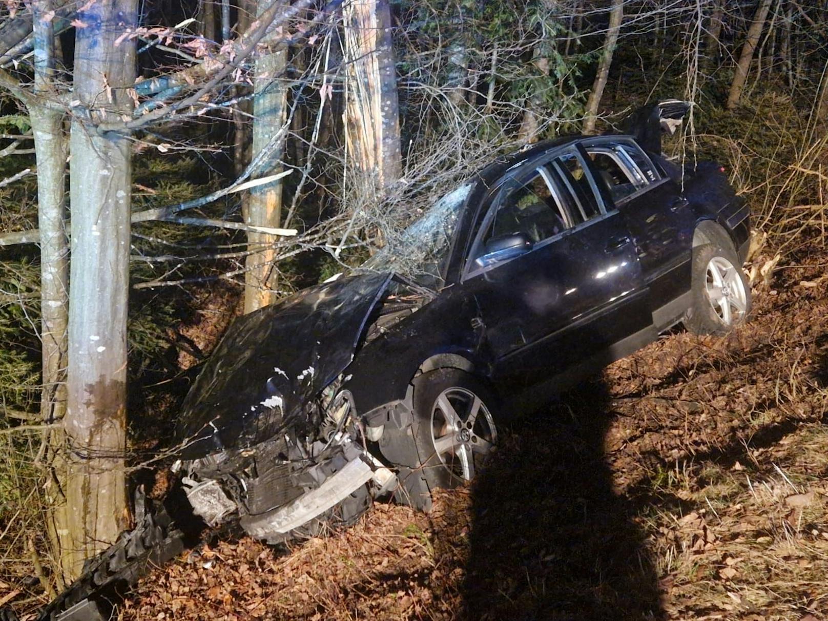 Am späten Sonntagabend ereignete sich auf der L2111 in der Pfalzau nahe Pressbaum ein tragischer Verkehrsunfall, der vier Insassen schwer verletzte.