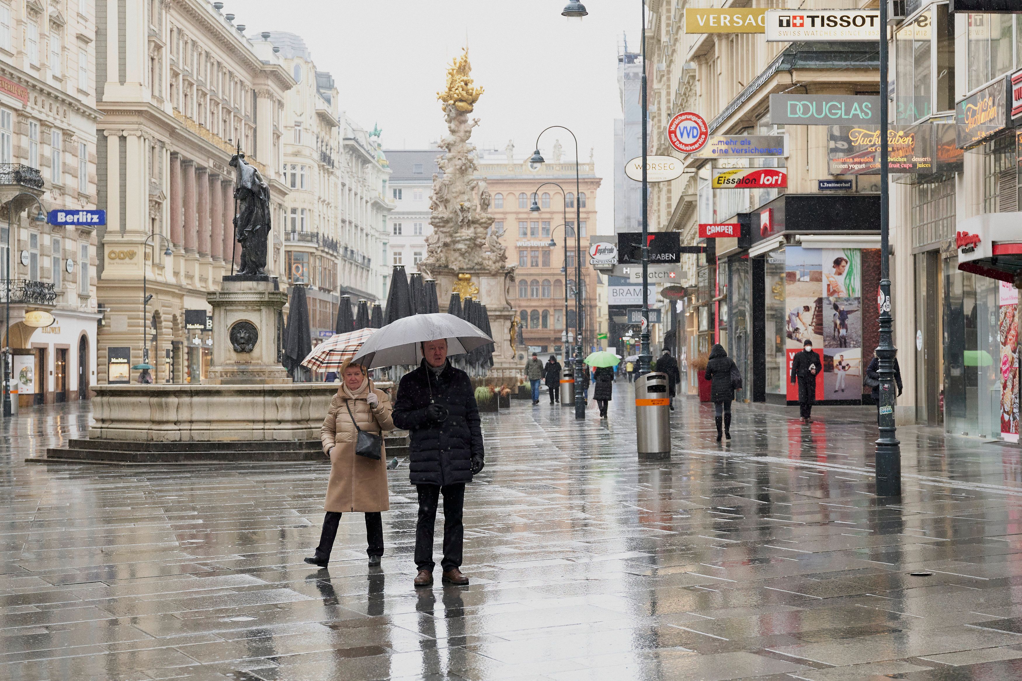 Der Wiener Graben bei Regen. Archivbild.