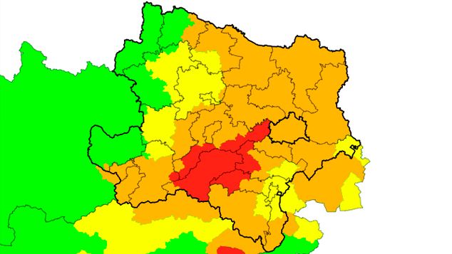 Die aktuellen Unwetterwarnungen für den Osten am 12. März, 11.30 Uhr.