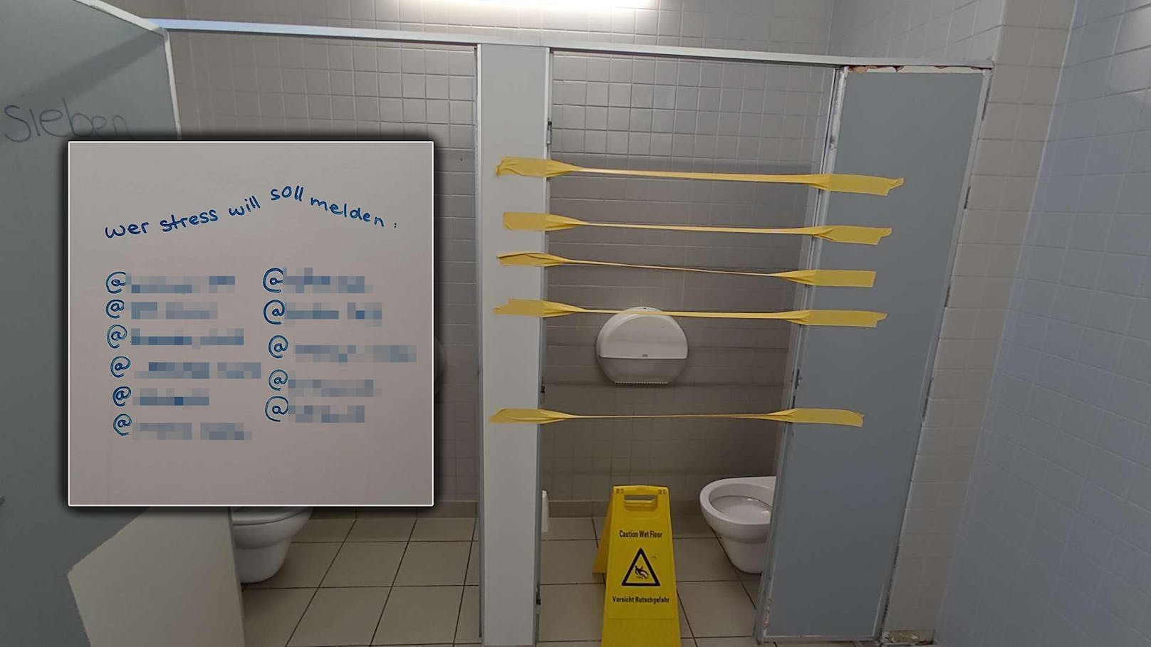 Wut-Schüler zerlegen WC in Wiener HTL, reißen Tür raus