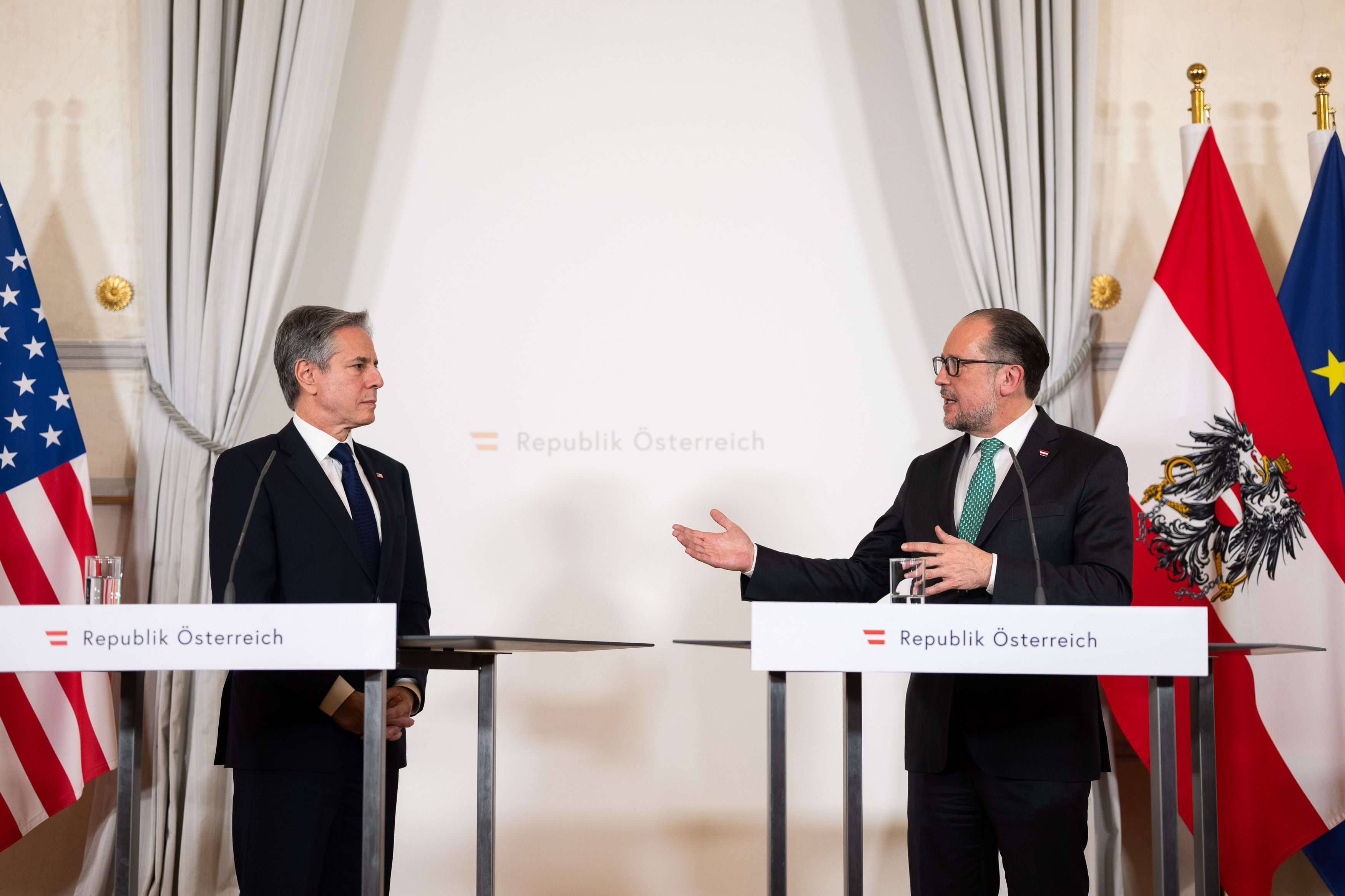 BK Nehammer und AM Schallenberg empfangen US-AM Antony Blinken in Wien