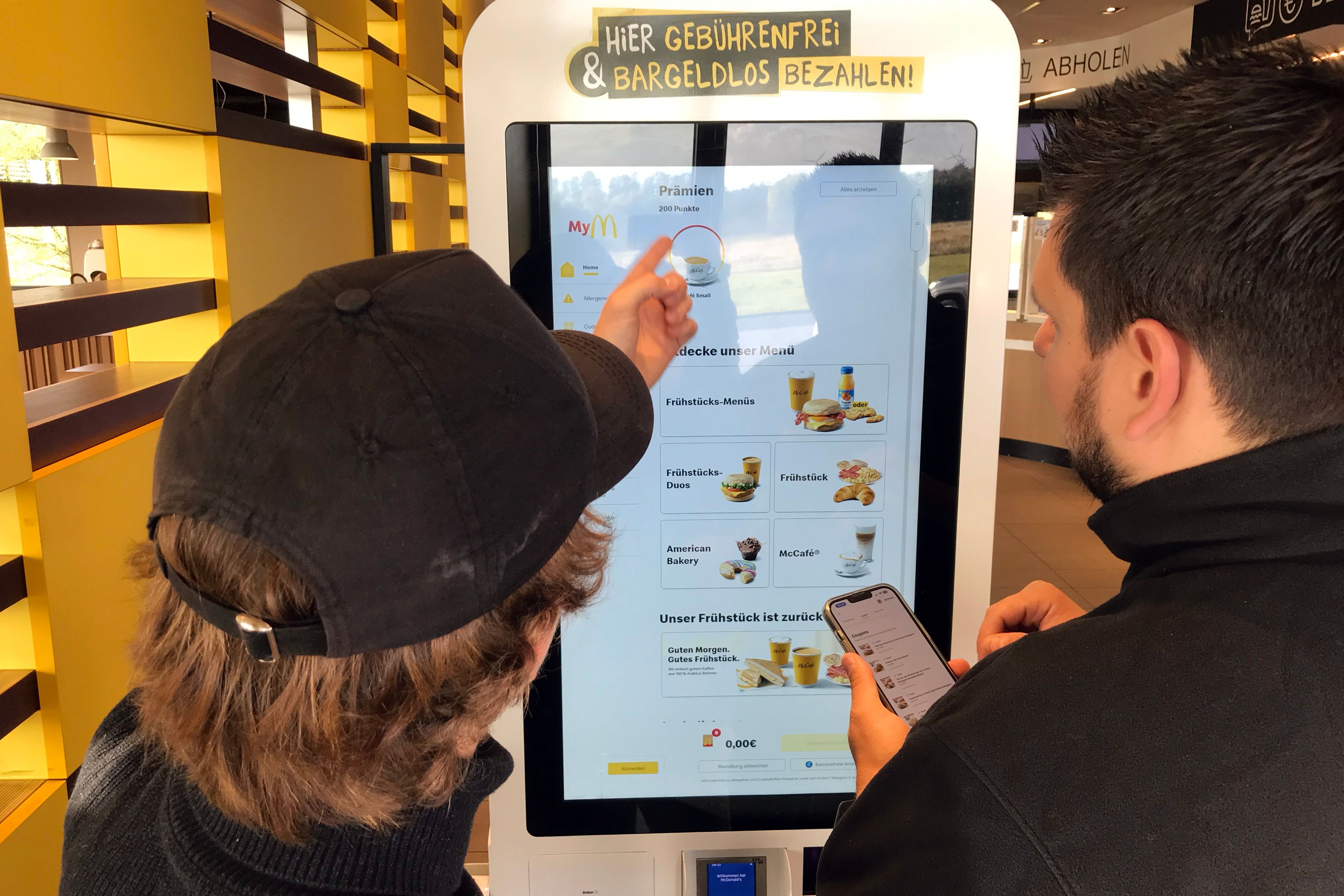 Die Bestellung an den Selbstbedienungsterminals von McDonald's war Freitagfrüh nicht möglich.