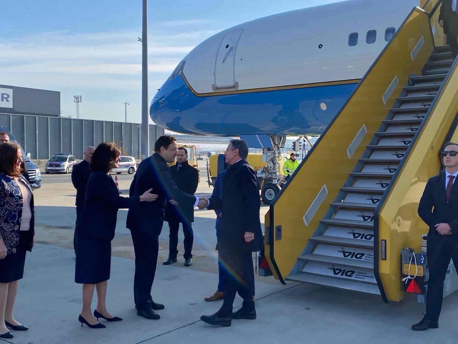 US-Außenminister Antony Blinken bei seiner Ankunft in Wien. 