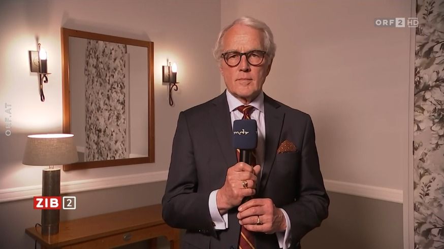 Rüdiger von Fritsch, ehemaliger deutscher Botschafter in Moskau, am späten Freitagabend in der ORF-