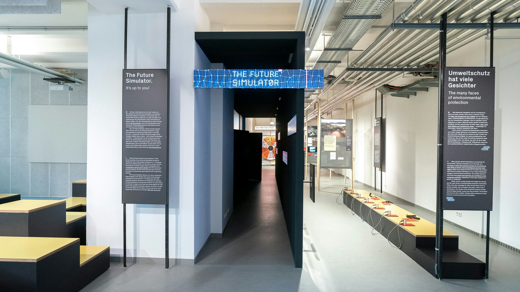 Zugang zum „Future-Simulator“ in „Klima. Wissen. Handeln!“ Die neue Ausstellung ist ab sofort im Technischen Museum Wien zu sehen