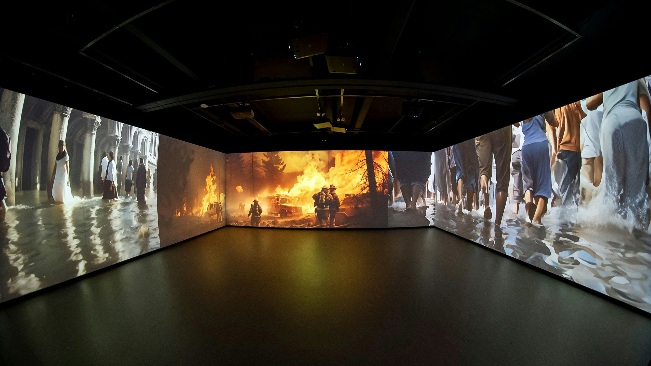 Der KI-generierte „Future-Simulator“ in der Ausstellung „Klima. Wissen. Handeln!“ im Technischen Museum Wien