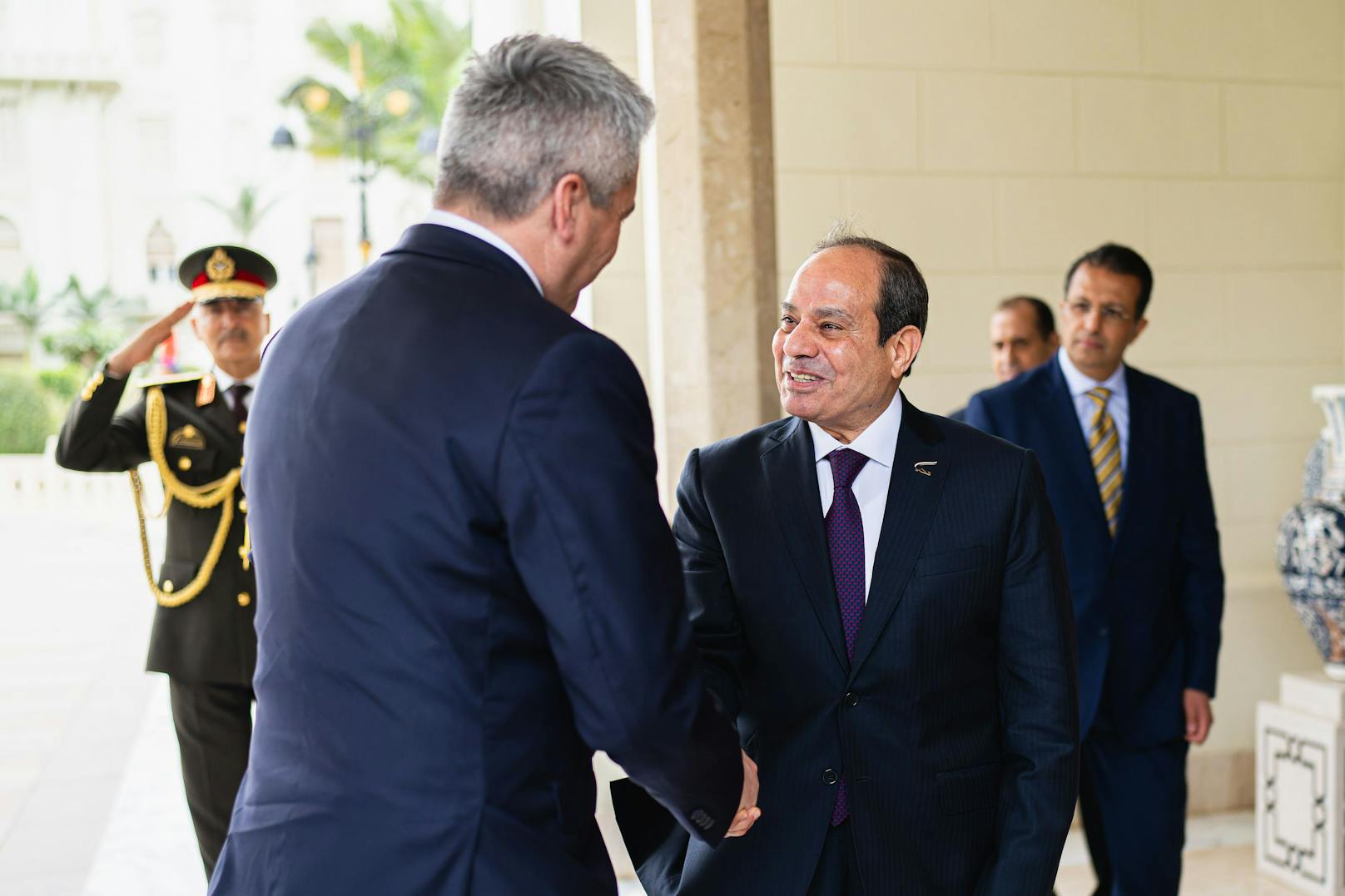 Nehammer mit Präsident El-Sisi.