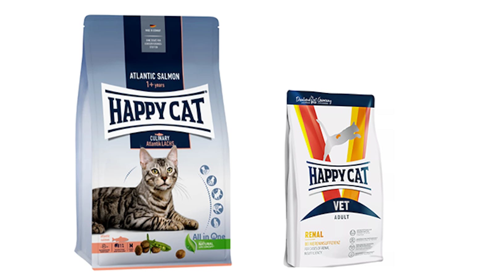 Verschiedene Sorten des "Happy Cat"-Katzenfutters werden derzeit wegen Salmonellen zurückgerufen.