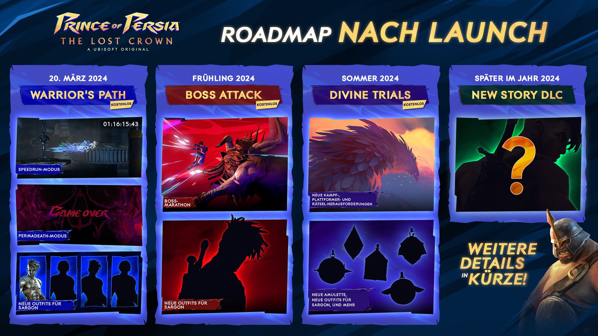 Post-Launch-Pläne für "Prince of Persia: The Lost Crown" vorgestellt.