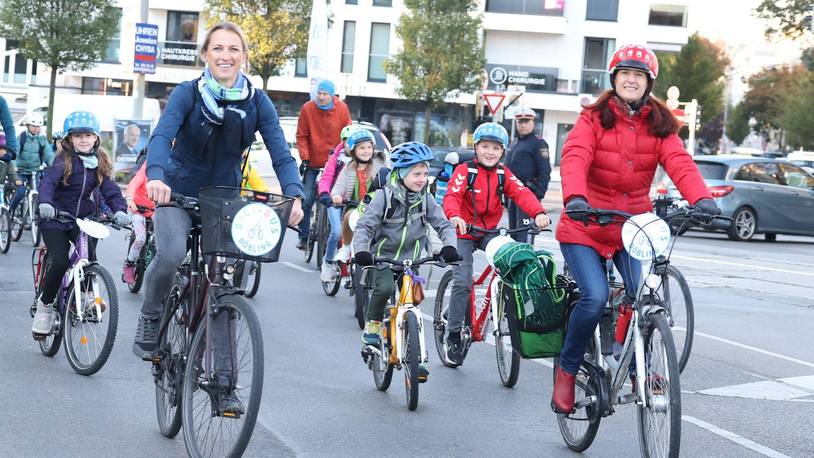 Mit dem Bicibus können Kinder in bereits mehreren Bezirken täglich mit dem Fahrrad in die Schule fahren.