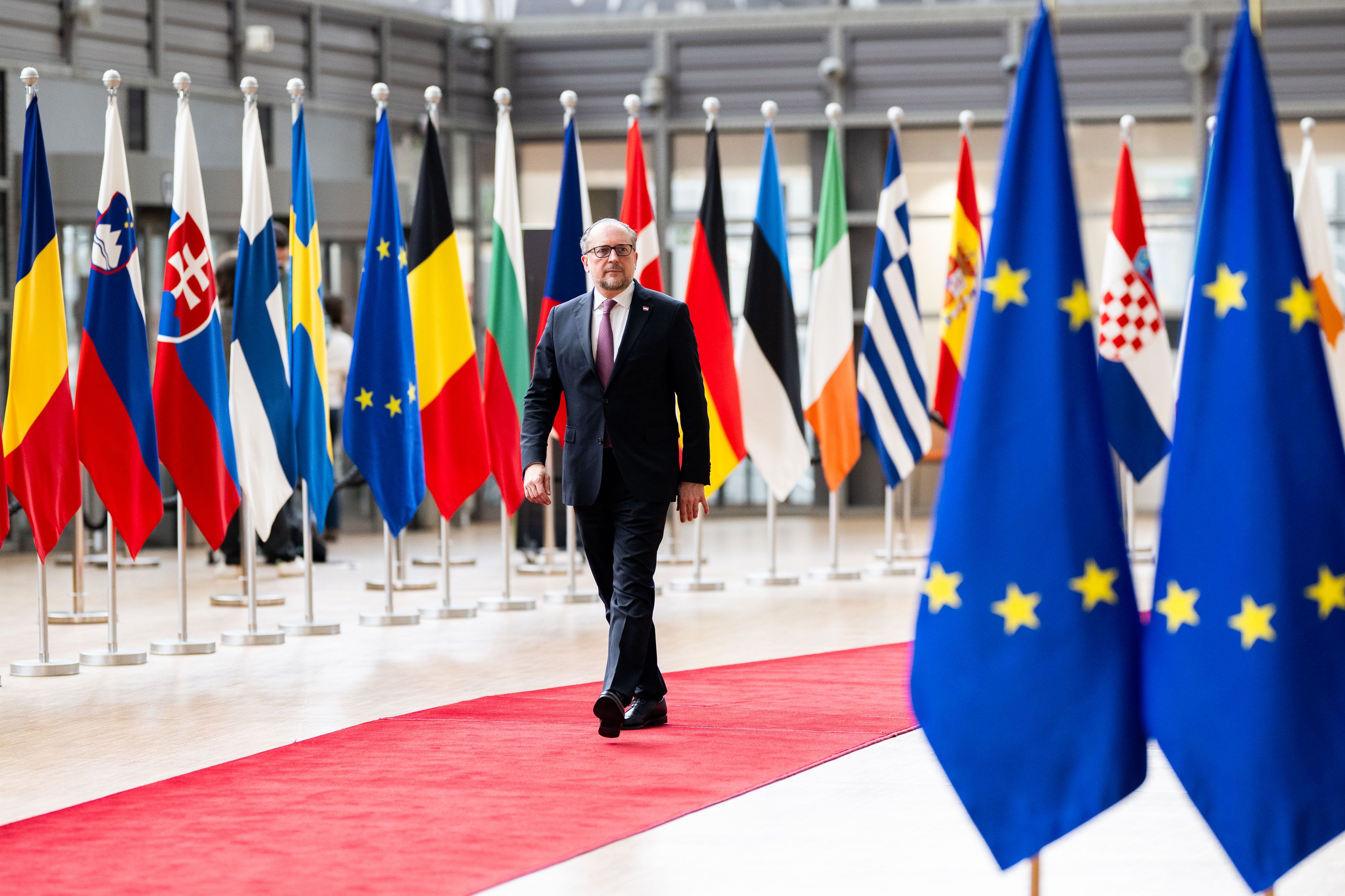 Der österreichische Außenminister Alexander Schallenberg blieb der NATO-Jubiläumszeremonie fern.