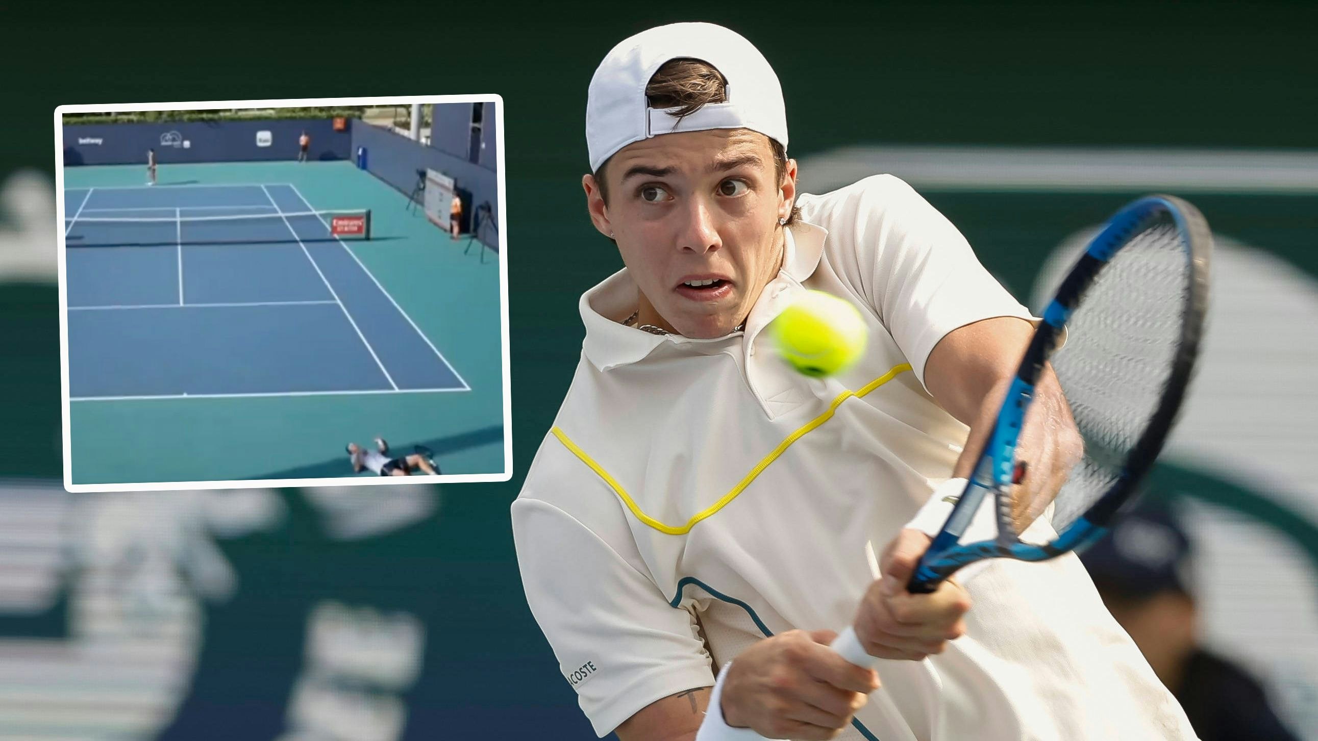 Tennis-Youngster Cazaux brach auf dem Court zusammen.