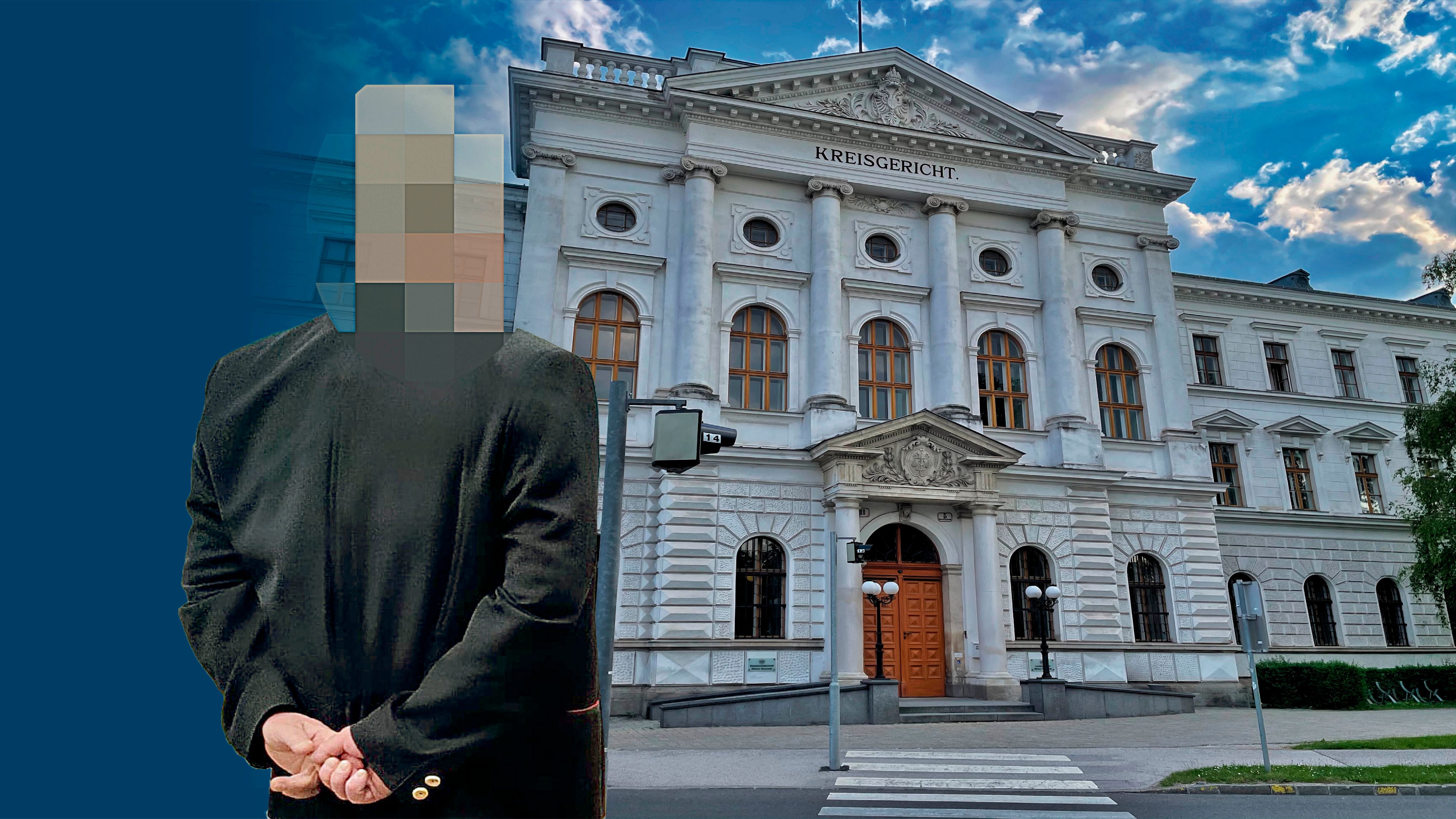 Der Angeklagte vor dem Gericht in Wr. Neustadt