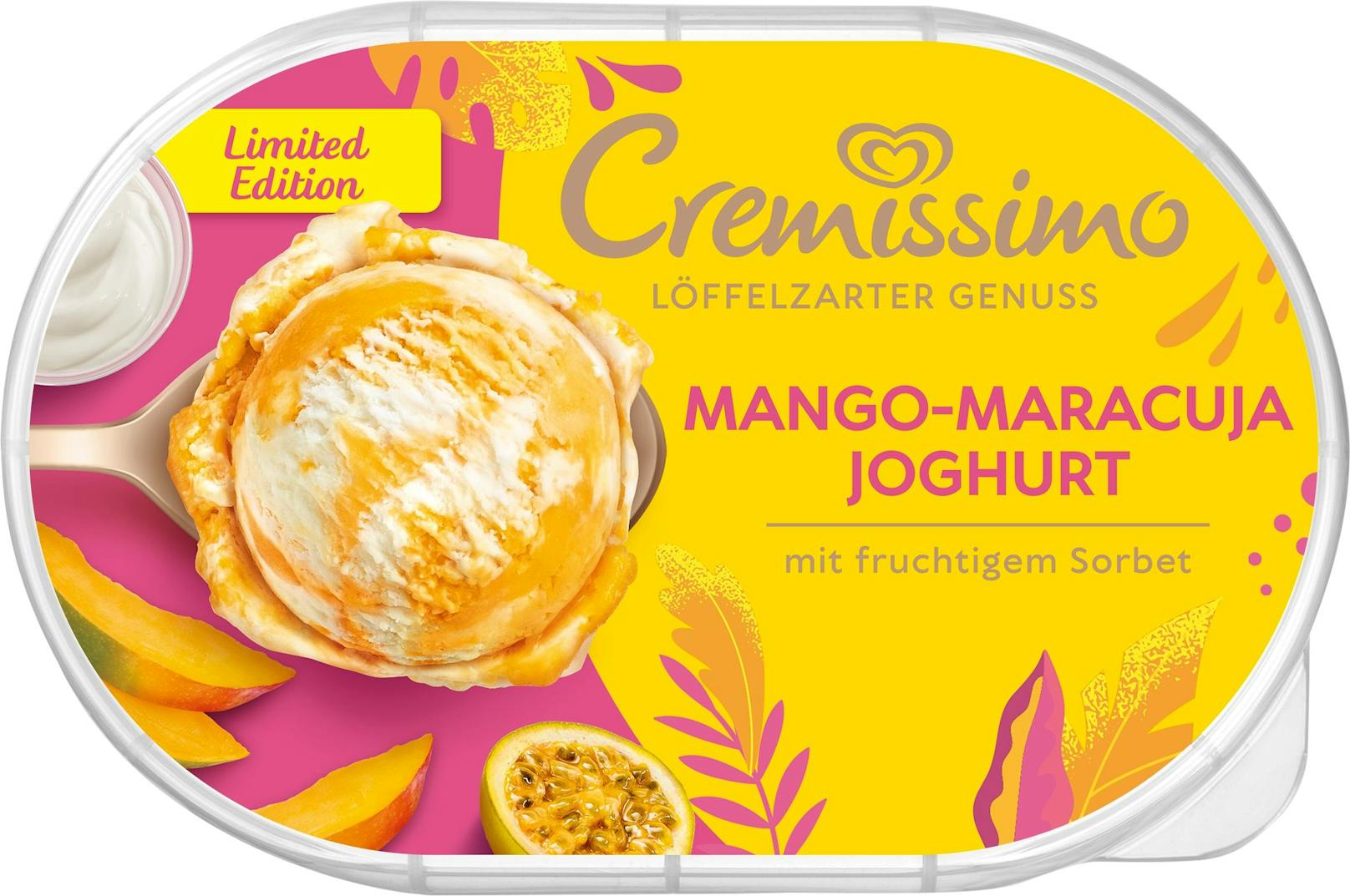 Neue Sorte "Mango-Maracuja-Joghurt" von Cremissimo