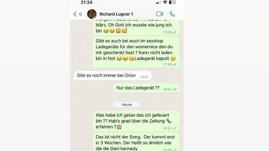 Der delikate Nachrichtenverlauf zwischen Daniela Kennedy und Richard Lugner