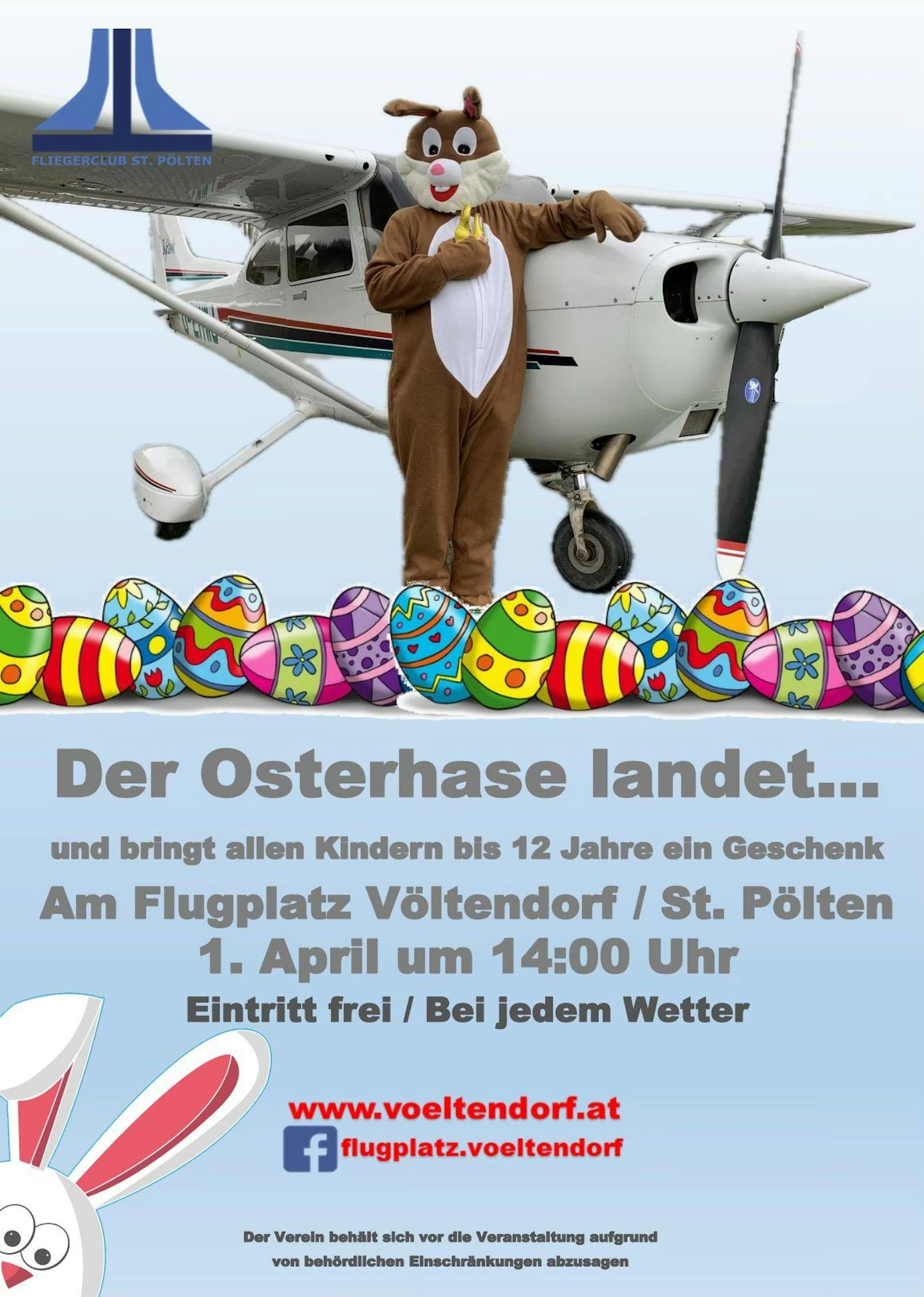 Am 1. April kommt der Osterhase angeflogen.