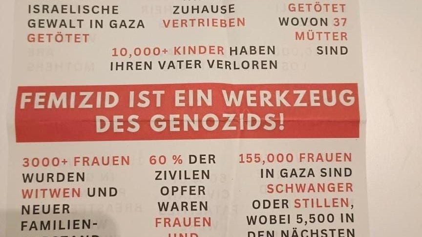 Flyer, der in das Publikum geworfen wurde.