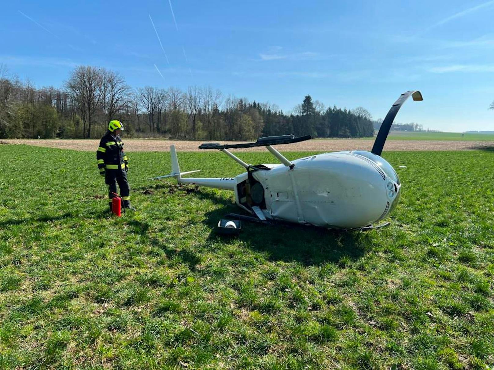 Der beschädigte Heli