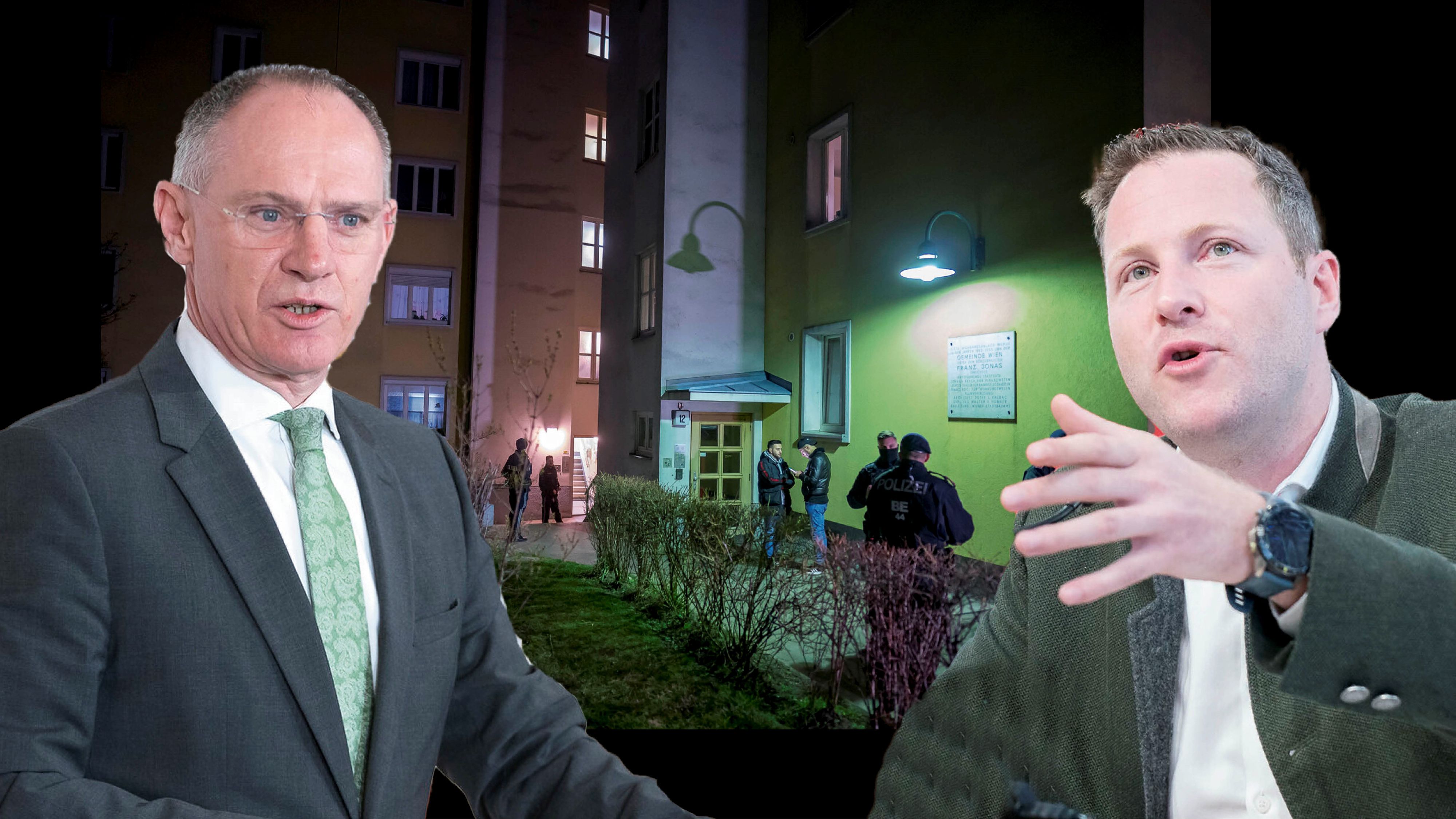 Michael Schnedlitz (rechts im Bild) von der FPÖ kritisiert die Arbeit des Innenministers.