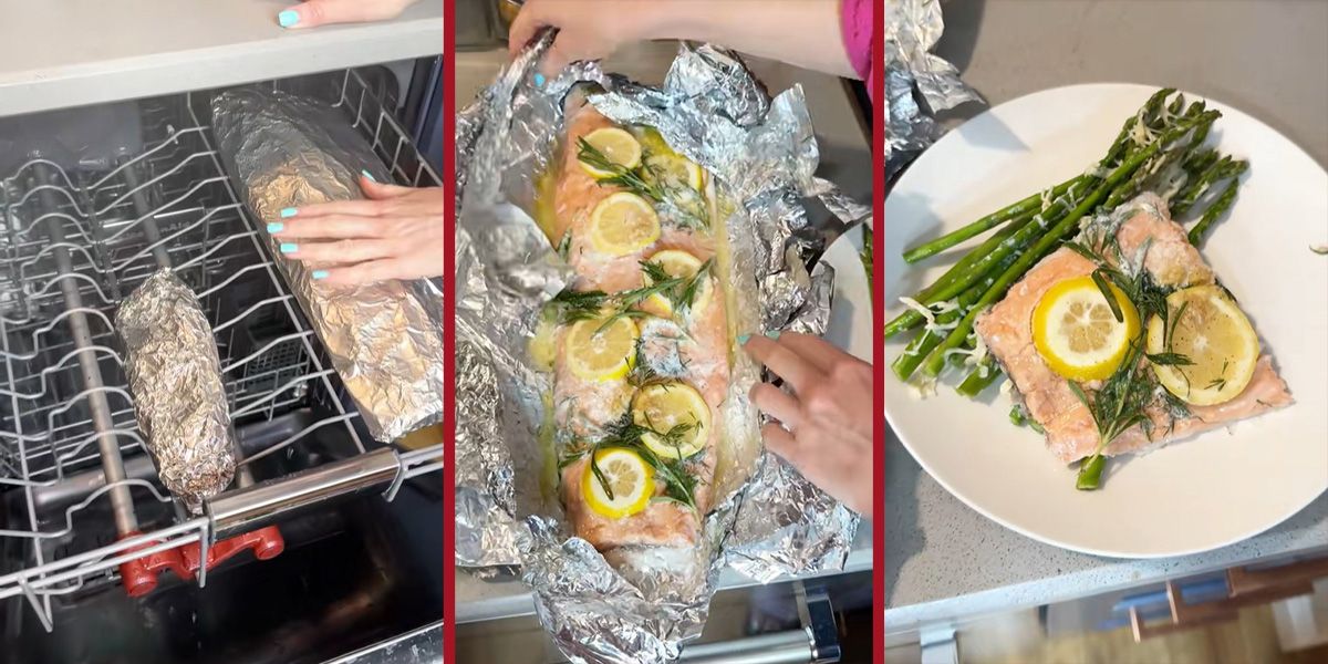 Man kann Lachs tatsächlich im Geschirrspüler kochen – wie ein Video einer TikTokerin beweist (Bild).
