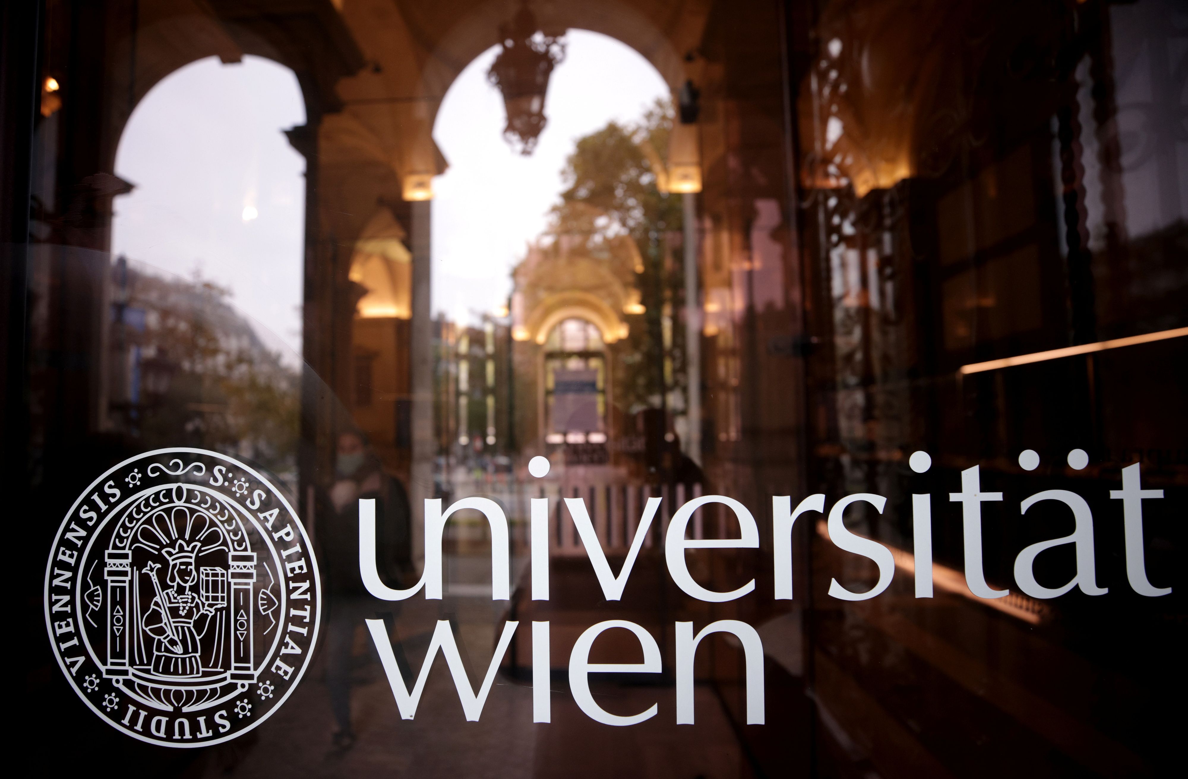 The entrance of the Vienna University is seen amid the coronavirus disease (COVID-19) outbreak in Vienna, Austria, October 21, 2020. REUTERS/Lisi Niesner