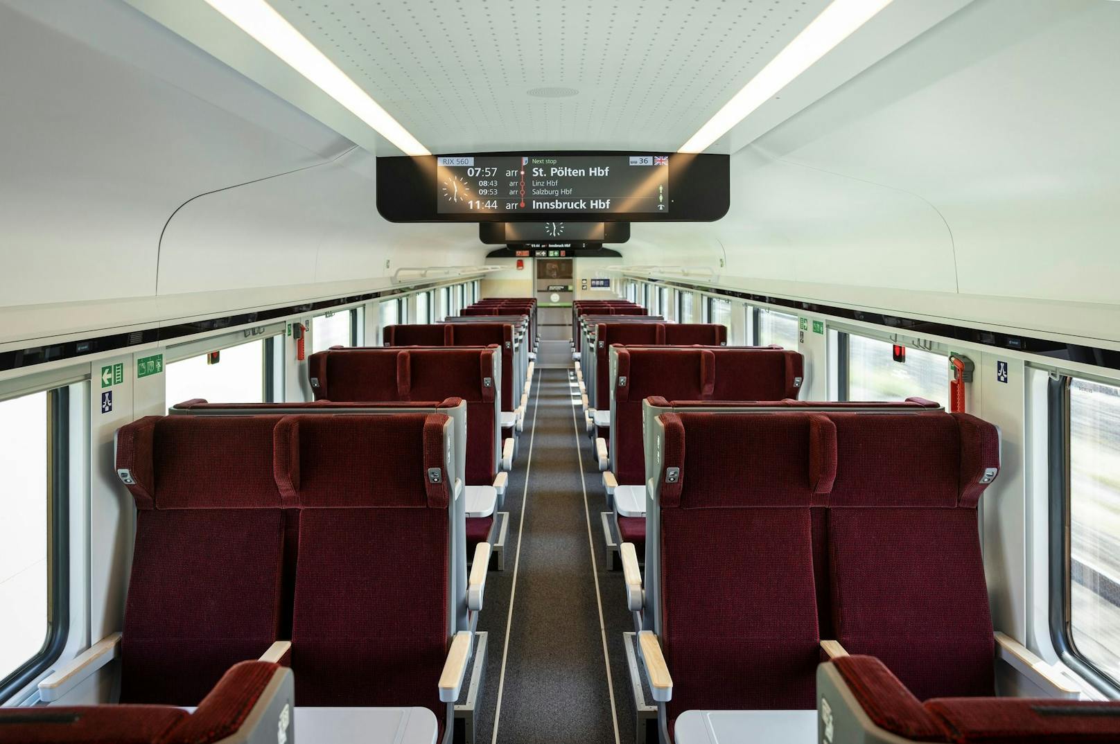 Ein Blick in die neuen ÖBB-Railjets