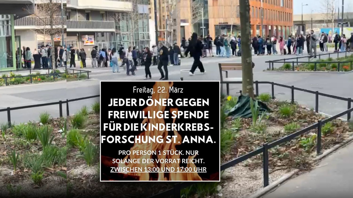 Riesige Schlange in der Donaustadt! Eine spezielle Aktion lockte am Freitag unzählige Besucher in einen Dönerladen.