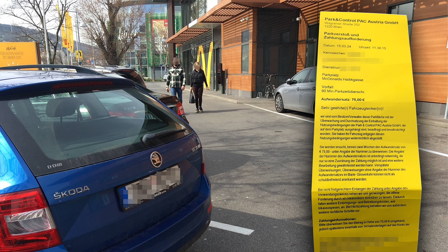 Eine Parkstrafe sorgte unlängst für haufenweise Ärger bei einem Wiener. Er möchte McDonald's in Zukunft vermeiden.