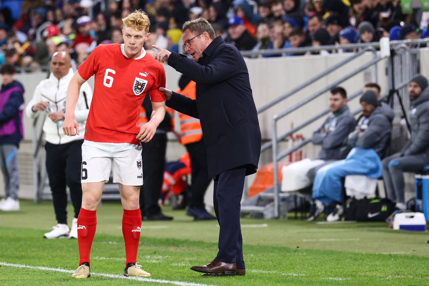 Rald Rangnick mit Nicolas Seiwald