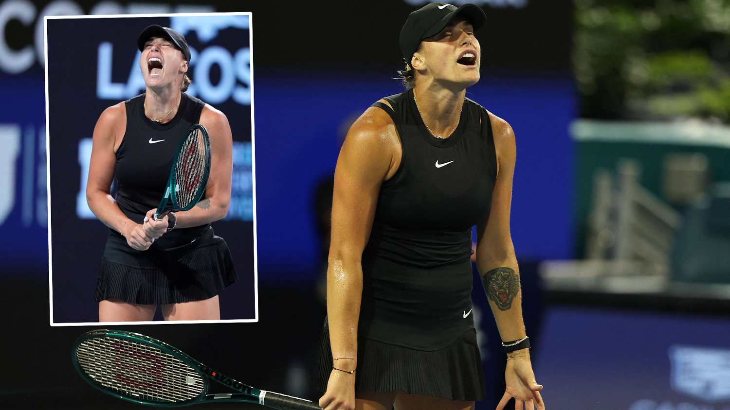 Aryna Sabalenka zertrümmerte nach der Niederlage ihren Schläger.