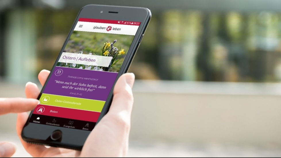Mithilfe der "Glaube.Leben"-App können Gottesdienste in der näheren Umgebung gesucht werden.
