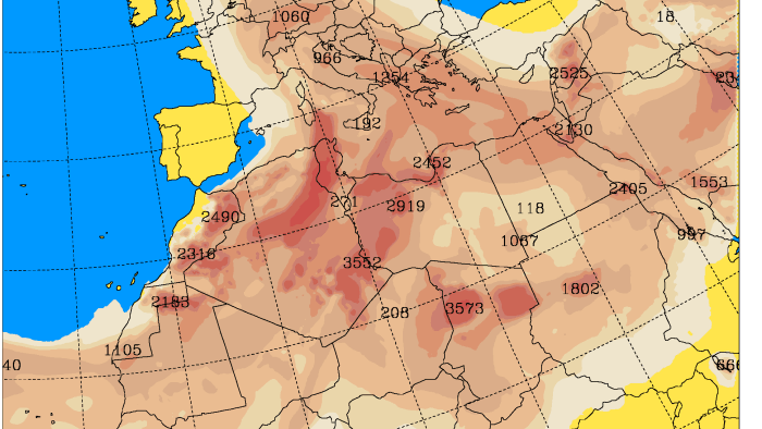 Saharastaub ist im Anflug.