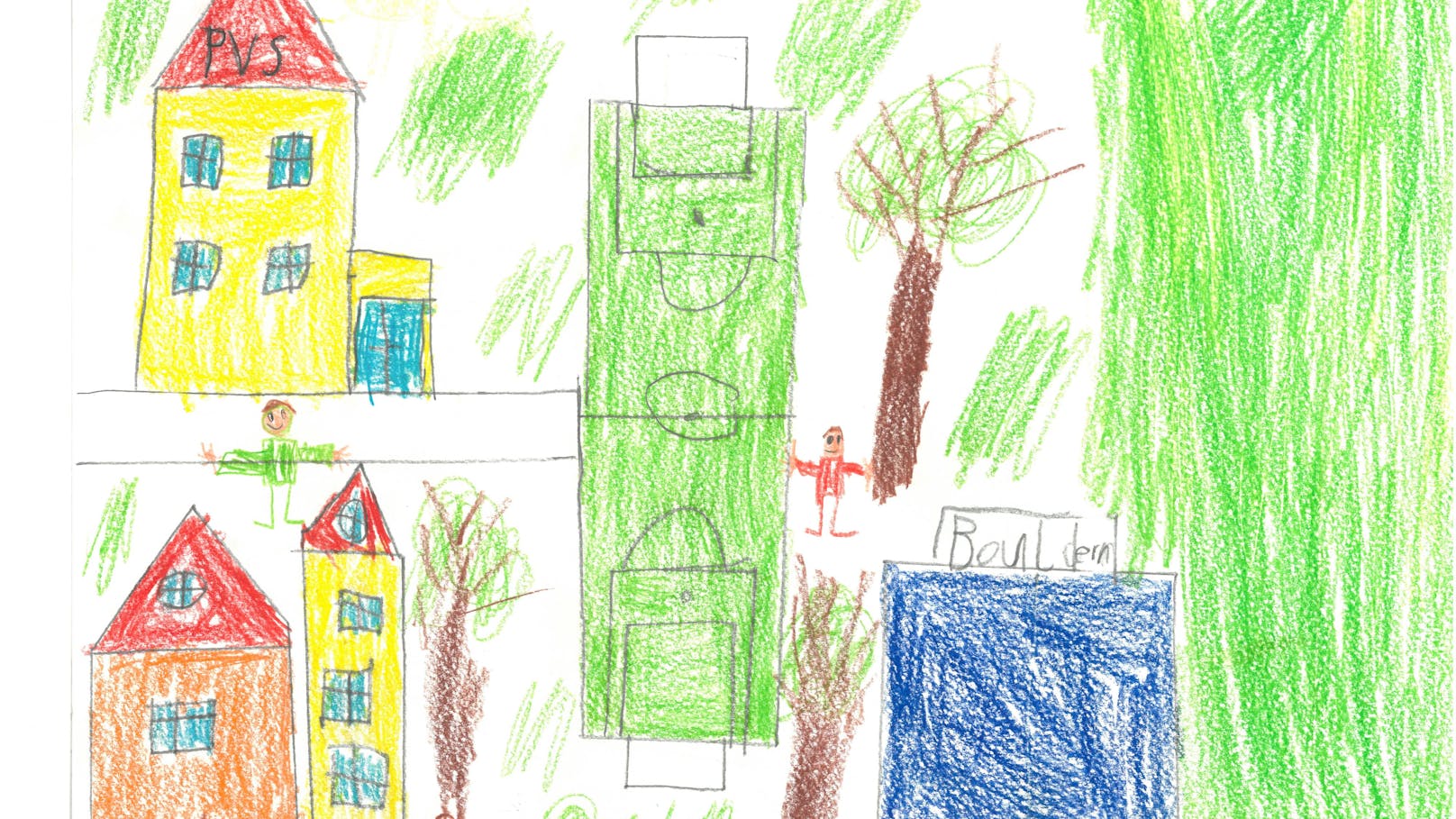 Was wünschen sich Kids um urbanen Raum? Zu sehen auf den rund 50 bunt bemalten Blättern: Eine Rutsche vom Hochhaus, mehr Grün und Spielplätze, ein Park mit einem See und mehr Platz für Tiere.