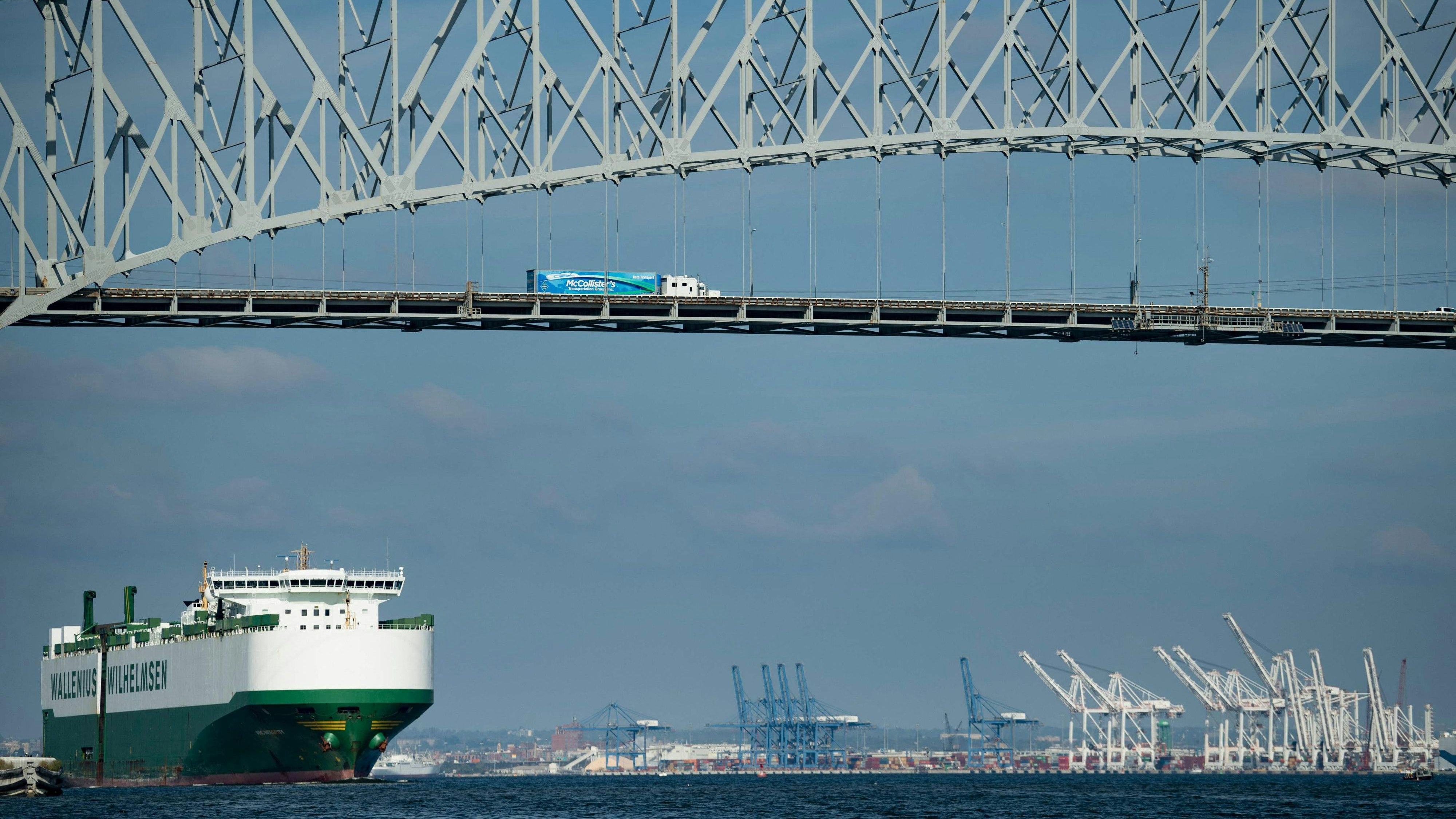 Die Francis Scott Key Bridge in Baltimore ist nach einem Zusammenstoß mit einem Containerschiff eingestürzt. (Archivbild)