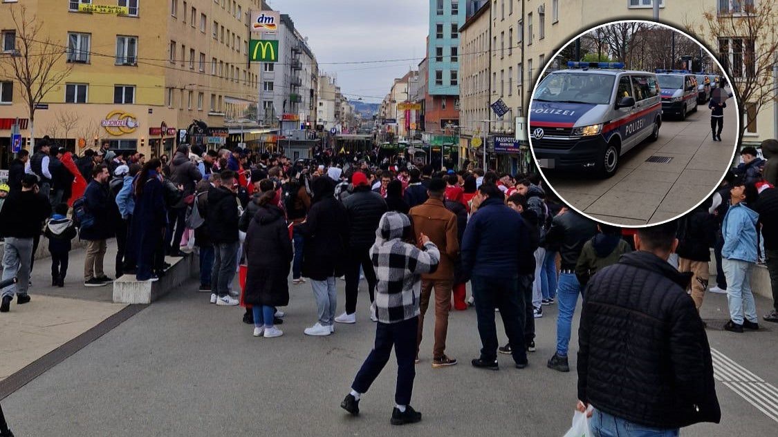 Heute.at - Hunderte Türkei-Fans in Favoriten schon auf der Straße