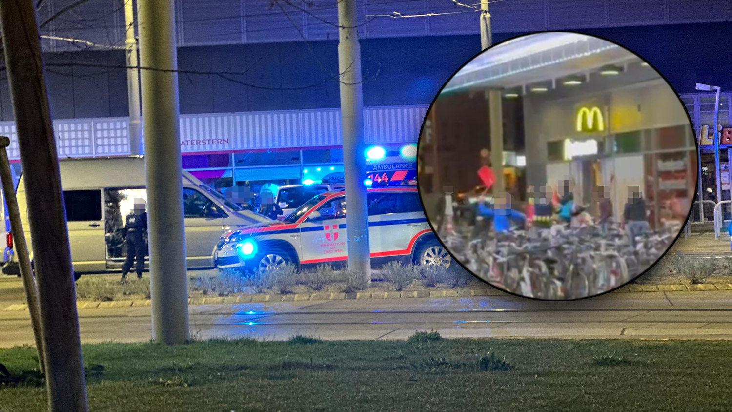 Kurz nach Mitternacht kam es am Praterstern direkt vor einem Fast-Food Lokal zu einer heftigen Schlägerei mehrerer Fußballfans.