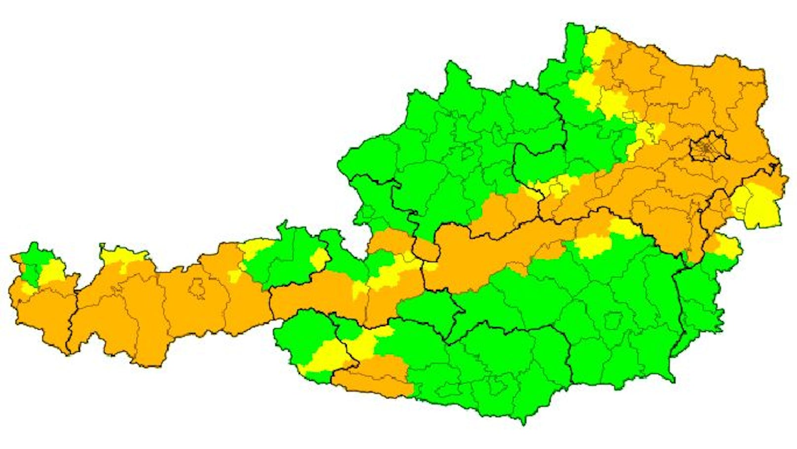 Aktuelle Unwetterwarnungen (Sturm) in Österreich: Sie gelten ab Dienstagmorgen bis Mittwochabend.