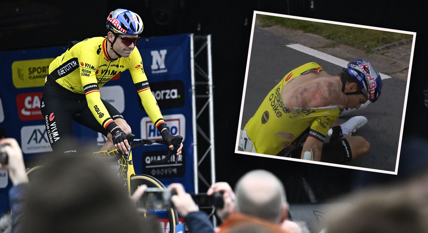 Der Belgier Wout van Aert kam schwer zu Sturz.