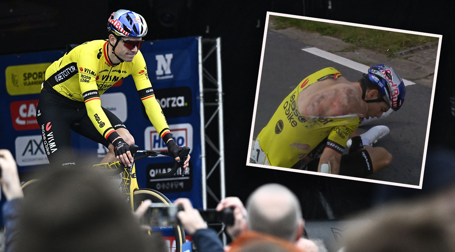 Der Belgier Wout van Aert kam schwer zu Sturz. 