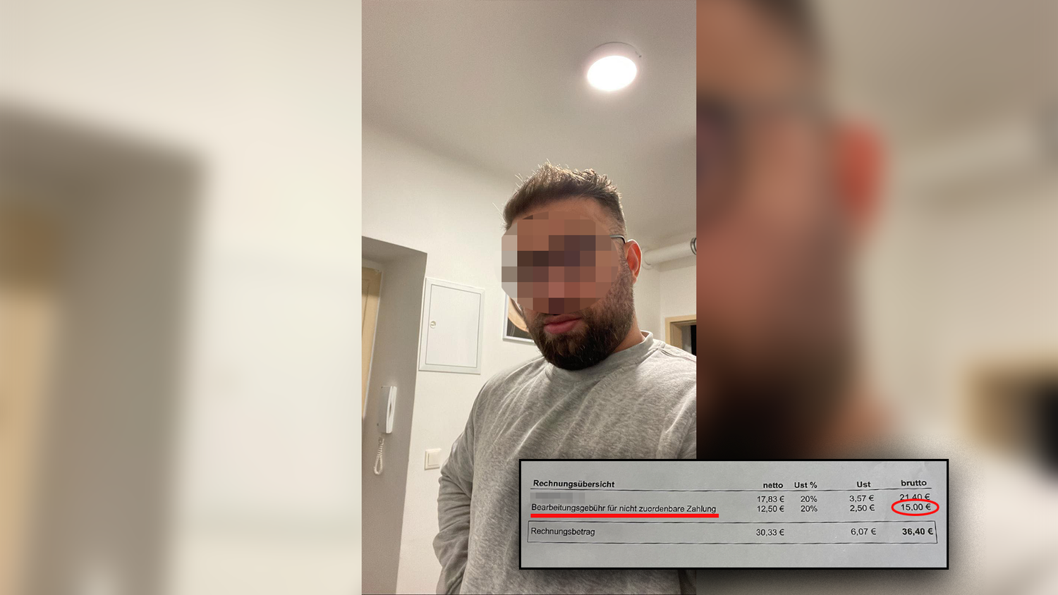 Einem Wiener unterlief bei der Einzahlung seiner Handyrechnung ein kleiner Fehler, der ihm gleich 15 Euro mehr kostete.