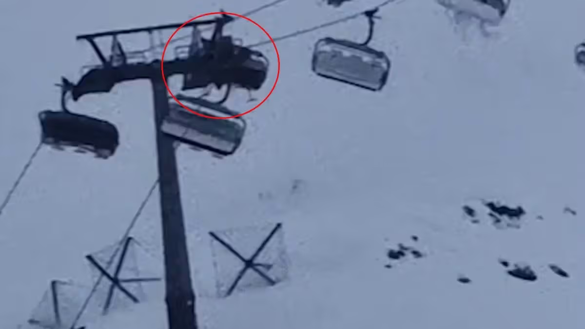 In diesem Sessellift saßen Stephanie und Barnaby Burt.